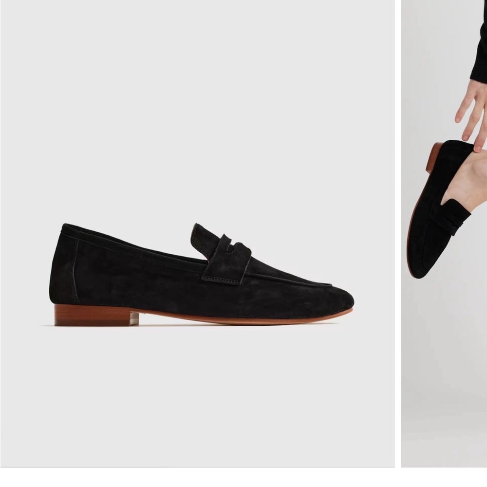 Quince Black Suede Loafers (NWT)
